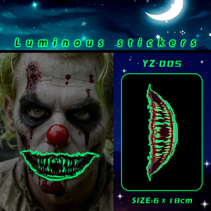Tatuajes Temporales de Halloween con Diseño de Boca <span class=keywords><strong>Grande</strong></span> de Vampiro, Tatuajes Faciales con Efecto de Sangre, Resistentes al Agua, para Mujeres y Hombres - Product Image 3