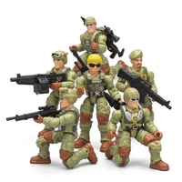 Pack de 6 figurines militaires en blister, jouets de soldats à assembler avec armes pour jeu militaire, cadeau jouet pour enfants de 3 ans et plus