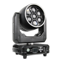 Mini projecteur LED 7x40W Bee Eye Ring à tête mobile avec zoom et effet wash
