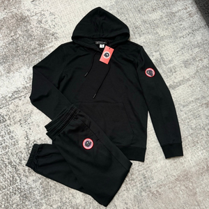 Set Sportivo Casual Unisex Trendy Cross-Border, Felpa con Cappuccio in Maglia Solida da 350g per l'Autunno - Product Image 1