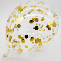Ballons en latex transparents avec confettis, paillettes métalliques, ballons transparents pour la décoration de fête d'anniversaire, de mariage, d'anniversaire de mariage