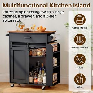 Cross-border multifunctional kitchen island, home-use simple large-capacity <b>sideboard</b>, movable high-end delivery cart - Product Image 3