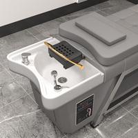 Lit électrique moderne de shampooing de station thermale pour la table en bois de massage de salon de coiffure et lit pour le spa principal et le traitement de cheveux