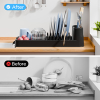 Rak Pengering Piring Plastik WIREKING RV, Rak Piring Modern untuk Lemari Dapur, Organizer Penyimpanan
