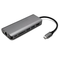 Base de Conexión USB-C de 6 Puertos con Hub Multifunción para 4K y Gigabit Ethernet para Tablets, Smartphones y Computadoras