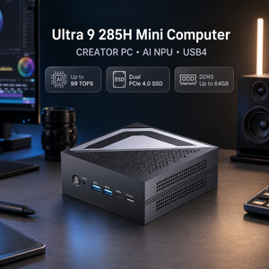 Mini <span class=keywords><strong>PC</strong></span> OEM Intel Core Ultra 9 285H AI, Mini <span class=keywords><strong>PC</strong></span> OCuLink para Juegos con USB4, Doble LAN 2.5G, Mini <span class=keywords><strong>PC</strong></span> para Juegos con WiFi 6E para HTPC - Product Image 1
