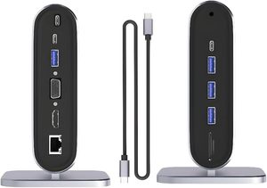 SYONG - Base de Conexión USB C 12 en 1 para <span class=keywords><strong>Laptop</strong></span> Mac <span class=keywords><strong>Surface</strong></span> Legion Go, con VGA, HDMI 4K, Ethernet de 100 Mbps - Product Image 5