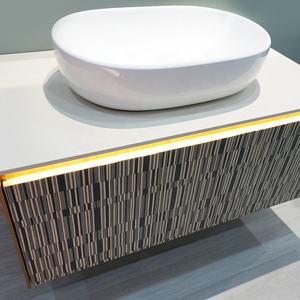 حمام صغير معلق على الحائط من الخشب الصلب Mdf للحمام ، ديكور حمام واحد مع حوض - Product Image 4