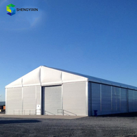 Grande tenda da magazzino all'aperto per lo stoccaggio di grandi e piccoli oggetti supporto su misura industriale tenda di stoccaggio in alluminio