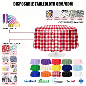 Tovaglie in Plastica Rossa Personalizzate per Eventi di Catering e Matrimoni, Design Tartan da 130 Pollici, Certificato ISO9001, Spedizione Gratuita - Product Image 1