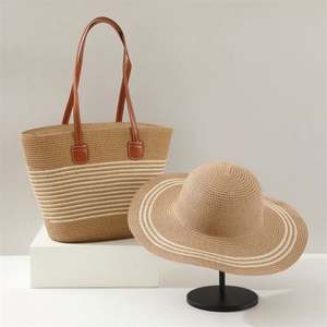 Bolso de Hombro Estilo Francés, Tipo Sombrero de Paja, Unisex, Verano, Gran Capacidad, Rayado, para Playa, Viajes, Casual - Product Image 4