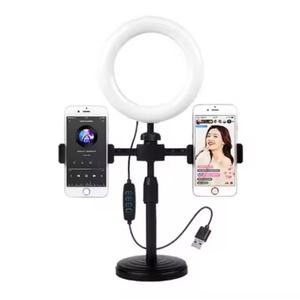 Soporte Circular para Teléfono de Escritorio con Luz de Relleno para Transmisión en Vivo con Soporte de Mano Doble, Precio de Mayoreo del Fabricante - Product Image 1