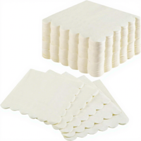 Serviettes de cocktail jetables en papier ivoire festonné carré, 40 pièces, OEM ODM, vente chaude, écologiques, en gros pour mariage