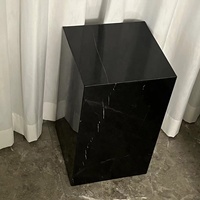 Nero Marquina Cube bloc de bois Table basse marbre italien socle moderne salon naturel noir meubles nordiques