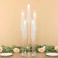 Vente en gros de chandelier en acrylique à 5 bras, candélabre, centre de table pour mariage, décoration pour fête