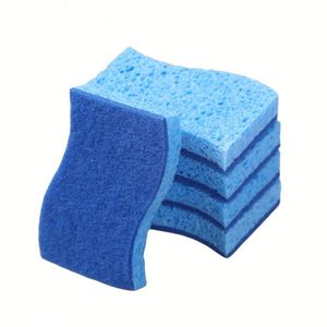 Éponge de nettoyage en cellulose en forme de S, non-abrasive, pour la vaisselle, la cuisine et la salle de bain, vente en gros, fabrication OEM - Product Image 1