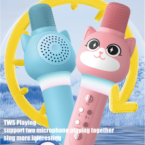 Micrófono de Mano para Niños con Luz LED, BT 5.4, Máquina de Karaoke, Micrófono de Juguete Educativo Multifuncional con Bajos y Sonidos - Product Image 2