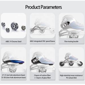 SK1 enfant vitesse patins à roulettes 3 roues patinage professionnel en ligne trois roues chaussures de patin en Fiber de carbone - Product Image 6