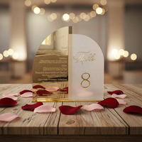 Supports de numéros de table de mariage en acrylique, forme arche carrée, imprimés en 3D, transparents, pour la décoration de table de mariage