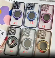 Étui de téléphone de luxe GSCASE effet miroir pour iPhone 15 16 17 18 Pro Max, électroplaqué S25 S26 Ultra, coque de téléphone avec paillettes