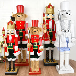 Sortie d'usine : Grands Casse-noisettes Ours Soldats faits main, écologiques, pour usage intérieur, pliables, avec musique, jouets de Noël - Product Image 1