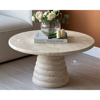 Table basse ronde en travertin