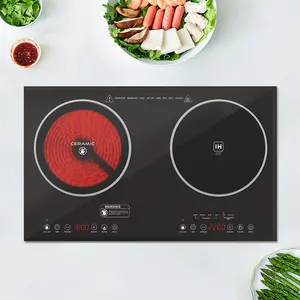 China Gebouwd In Huishoudelijke Touch Fornuis 2-Pits Keramische Kookplaat Elektrische Inductiekookplaat Inductiekookplaat