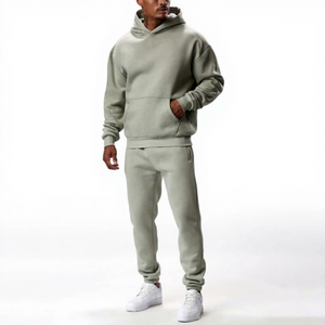 Conjunto de Sudadera con Capucha y Pantalones de Chándal de Invierno Personalizados para Hombre, Tallas Grandes, 500 GSM, Forro Polar Grueso y Pesado, Oversize - Product Image 1