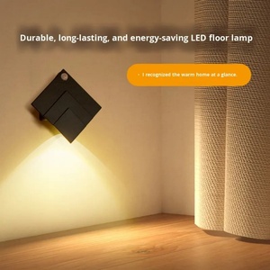 Newest LED Indoor Wall Lamp USB Rechargeable Smart Human Sensor Night <b>Light</b> with ABS Material White/Black Shade for Bedroom - Product Image 5
