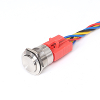 Interrupteur à bouton-poussoir étanche 10 mm 22 mm avec LED pour douche industrielle, vanne d'eau, contrôle d'accès en plastique - Vente en gros