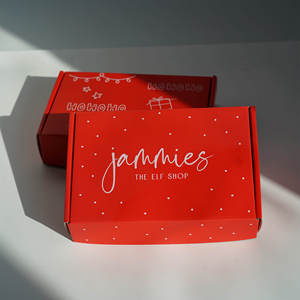 Caja de Cartón Corrugado Roja Personalizada para Navidad, con Diseño Festivo, Impresión Exterior, Mensaje de Felicitación, Cajas de Regalo de Papel para la Temporada Navideña - Product Image 4