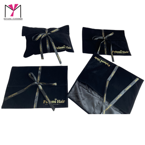 Bolsa de regalo de terciopelo para el cabello Fulami con logotipo personalizado y embalaje con cinta - Product Image 5