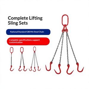 Eslinga de Cadena Ajustable de Acero Aleado G80 de 1/2/4 Patas, Conjunto de Aparejos de Grúa de Alta Resistencia con Ganchos de Seguridad y Eslabón Maestro - Product Image 1