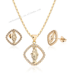 Joyería de Verano CM 2022, Joyería Religiosa de la Virgen María en Oro de 18K, Conjunto de Joyería de Dubái, Conjuntos de Collar y Aretes, Conjuntos de Joyería Europea - Product Image 1