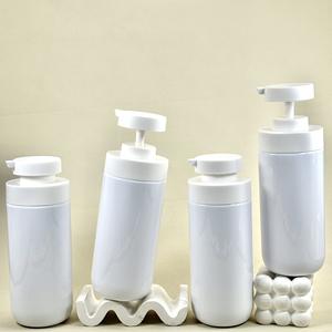 Flacon pompe plat à épaules pour lotion, shampoing, après-shampoing, <span class=keywords><strong>gel</strong></span> <span class=keywords><strong>douche</strong></span>, rechargeable en plastique, 500 ml, PET, pour fabricants et fournisseurs - Product Image 4