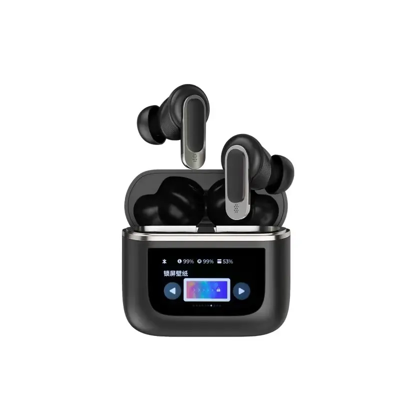 New TOUR PRO 2 True Wireless Earphones with Noise Cancelling Sport Earbuds Smart LCD Screen Microphone Big Battery V8 Earphone