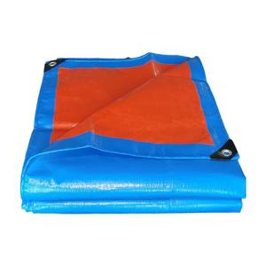 Bâche en PE renforcée bleue et orange avec œillets, bâche de camion, bâche polyvalente, bâche de protection à vendre - Product Image 4