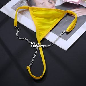 최신 디자인 사용자 정의 초기 편지 허리 사슬 여성 섹시한 쿠바 체인 끈 팬티 DIY 스테인레스 스틸 사용자 정의 이름 허리 배꼽 체인 - Product Image 2