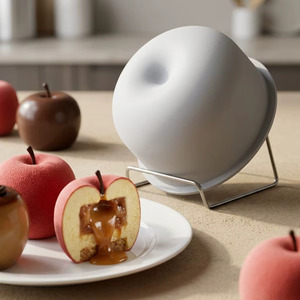 4 Inch Apple Shaped <b>Silicone</b> Cake Mold Apples <b>Silicone</b> Molds, Apples Shape Fruit Mousse Cake Molds Christmas Candle Molds - Product Image 2
