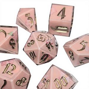 Juego de Dados Hechos a Mano con Resina Brillante de Primera Calidad, Duraderos, para Manualidades |   Dados poliédricos de borde afilado para juegos de rol D&D y juegos de mesa - Product Image 1