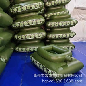 <b>Inflatable</b> Tank Shaped Water Spray Swimming Ring Green For Teenagers Resort Hotel Use - Product Image 2