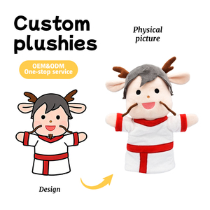 Marionnette en peluche personnalisée OEM, jouet éducatif interactif en forme d'animal pour enfants, poupée de dessin animé en gros - Product Image 1
