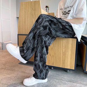 Nouveau LOGO personnalisé hommes Streetwear <span class=keywords><strong>ceinture</strong></span> <span class=keywords><strong>élastique</strong></span> empilés pantalons de survêtement pantalons de haute qualité décontracté évasé survêtement hommes pantalons - Product Image 6