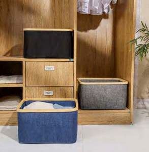 Panier à linge décoratif en bambou, panier à linge de 60 l avec couvercle, pour le rangement à domicile - Product Image 2