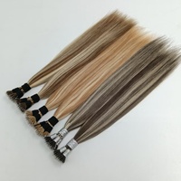 Extensions de cheveux naturels Nano Rings Micro Links, couleur mèches naturelles, micro-perles pré-collées, cheveux Remy européens lisses