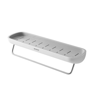 Étagère murale de salle de bain Ecoco 50x30cm, étagère d'angle rectangulaire avec éclairage LED pour articles de toilette et savon - Product Image 3