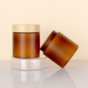 Engraver Logo Body Scrub Container 150g 250g Amber Clear Frosted Pet Plastic Jar avec couvercle en bambou - Product Image 6