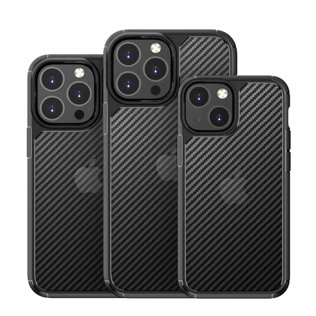 2 in 1 Carbon Fiber Pattern PC TPU Hybrid Armor Phone Case for iPhone 16 15 14 11 13 12 11 Cover