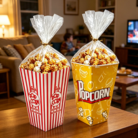 Gobelet carré en papier pour pop-corn, boîte pliante en papier de qualité alimentaire, seau à collation imprimé sur mesure pour frites et aliments cuits, emballage