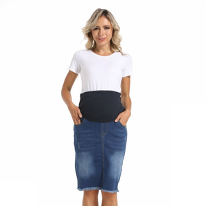 Falda informal de cintura alta para mujer, vestidos de maternidad transpirables de alta calidad, faldas cortas de verano para mujeres embarazadas - Product Image 3